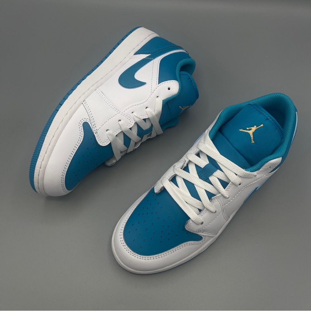 Nike Shoes Air Jordan 1 Low GS * Shown: White/Aquatone/Celestial Gold - Picture 4 of 14